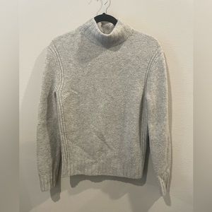 Gray Wool Alpaca Mock Neck Sweater